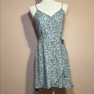 Xhilaration Light Blue Floral Mini Dress